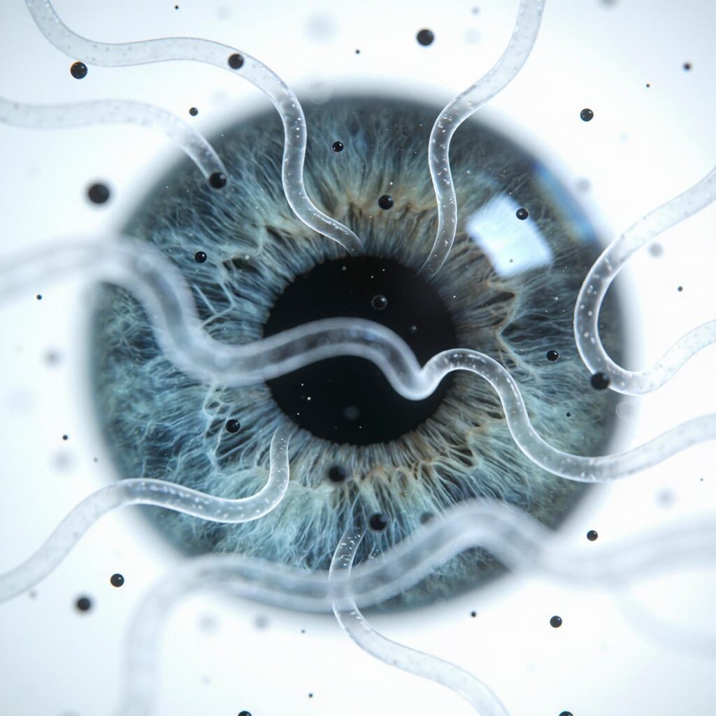 ¿Notas manchas flotantes, hilos o moscas volantes en los ojos 👁️?